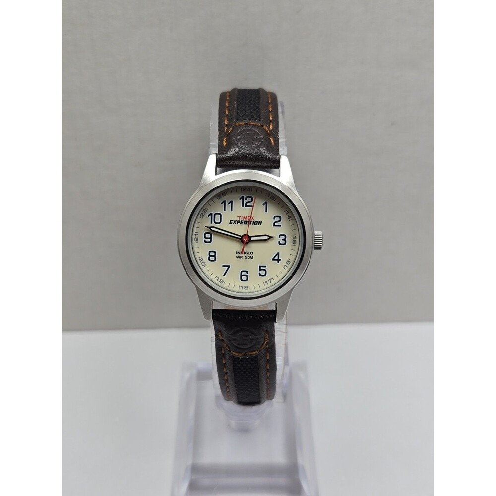 Timex Expedition Field Mini Womens 26mm Indiglo Cream Dial 50M Watch New Battery